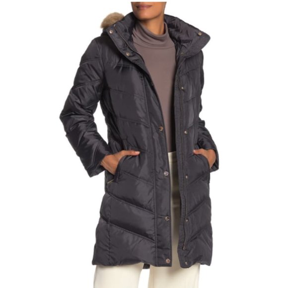 NEW • MICHAEL KORS Down Faux Fur Trim Puffer Parka/Coat